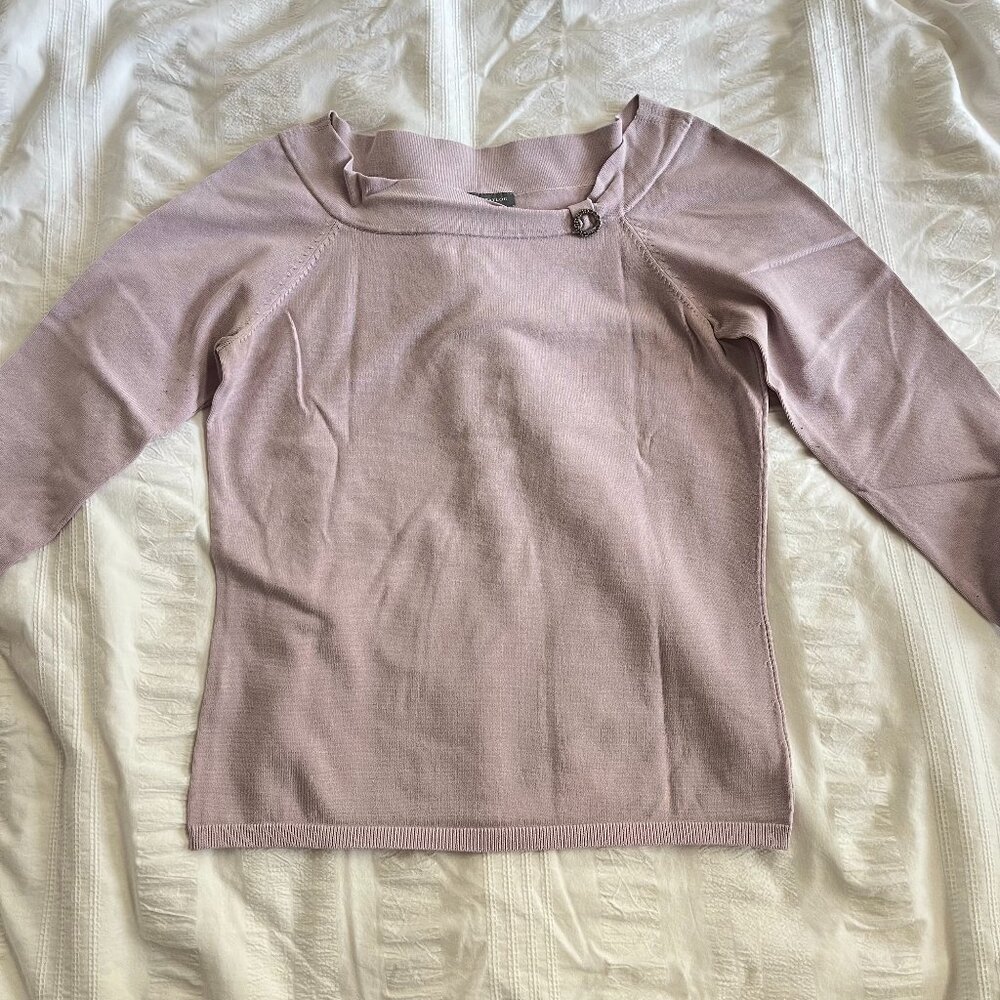 Ann Taylor lilac knit top 3/4 sleeve size M